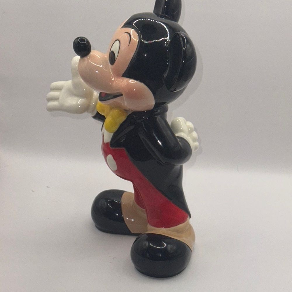 Vintage Disney Mickey Mouse Ceramic Figurine - Black, Red, Yellow - Picture 5 of 9